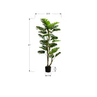 Monarch Specialties - Plante Artificielle - 61 po De Longueur - Arbre Monstera - Touche Réelle - Feuilles Vertes - Pot Noir-Fabrication de haute qualité avec des feuilles vertes réalistes sur deux troncs, offrant un look luxuriant et naturel
