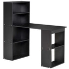 HOMCOM - Bureau moderne pour ordinateur avec étagères de rangement - 47,2 po L x 21,7 po l x 47,2 po H - noir-Conception peu encombrante, peut être utilisée comme bureau d'étude ou même comme table à manger 