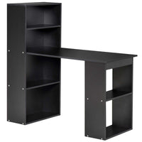 HOMCOM - Bureau moderne pour ordinateur avec étagères de rangement - 47,2 po L x 21,7 po l x 47,2 po H - noir-Conception peu encombrante, peut être utilisée comme bureau d'étude ou même comme table à manger 