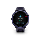 Garmin - Forerunner 570 - 47 mm, aluminium indigo avec bracelet translucide violet impérial/indigo-RAPPORT DU MATIN ET DU SOIR - Réveillez-vous avec votre rapport du matin comprenant un aperçu de votre sommeil, de votre récupération et de vos perspectives d'entraînement, ainsi que votre VFC, votre préparation à l'entraînement et la météo. Avant de vous coucher, recevez un rapport du soir pour mieux préparer le lendemain : rappel de vos besoins en sommeil, de votre entraînement du lendemain, de la météo et d