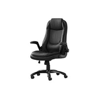 Monarch Specialties - 7277 Chaise De Bureau Dossier Haute Exec - Noir Simili-Cuir-Fauteuil de bureau exécutif de style jeu à dossier haut recouvert de tissu similicuir noir avec des perforations sur le dossier et le siège pour la ventilation