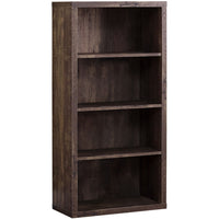 Monarch Specialties - 7404 48 po H Etagere - Faux Bois Brun/Tablettes Ajustable-Beaucoup d'espace de rangement avec 3 tablettes réglables à panneaux épais - 1 tablette fixe