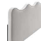 Modway - Athena Performance Velvet Tête de lit complète/Queen, Gris clair-Rembourrage en mousse dense