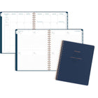 AT-A-GLANCE - Agenda scolaire hebdomadaire/mensuel Signature 2026-2027 - 11 po H x 8 3/8 po l - bleu marine - bilingue-Hebdomadaire: une semaine par 2 pages, du lundi au dimanche avec les rendez-vous réglées et une section de notes