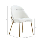 Manhattan Comfort - Lot de 2 chaises de salle à manger modernes Gracie 61,5 cm en similicuir blanc et or-Revêtu d’un similicuir luxueux avec des coutures raffinées
