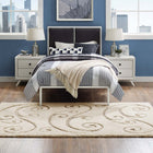 Modway - Jubilant Pousse à la Vigne Défilante Tapis de comédie 8 pi l x 10 pi L - Crème et beige-Tissage shag de 1,18 pouce