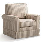 Ebello - Kandyn Fauteuil tonneau pivotant 29,7 po rembourré rayures douces coussin amovible, brun-Conception amovible et facile à nettoyer : les coussins de siège et de dossier se détachent sans effort, facilitant le nettoyage localisé ou l’entretien complet afin de conserver l’apparence neuve du fauteuil
