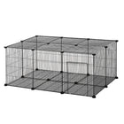 PawHut - Parc pour cochons d’Inde et lapins 22 panneaux avec porte - chaque panneau 14 po L x 18 po H-Convient aux lapins, chinchillas, hérissons, cochons d’Inde et autres animaux de taille similaire 