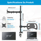 SHOPPINGALL Support extra haut pour ordinateur portable et moniteur double avec poteau de 31,5 pouces pour ordinateur portable jusqu'à 17" Moniteurs jusqu'à 32" - SA-LH07L-Noir-[BRAS ARTICULÉS ADAPTABLES] Conçus avec des bras flexibles qui permettent une gamme de réglages : inclinaison du moniteur de +90° à -85°, pivotement de ±90° et rotation de 360°. Facilite les orientations paysage et portrait avec un réglage en hauteur jusqu'à 80 cm / 31,5" le long du poteau central et une longueur de bras de 39,4 cm /