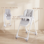 Qaba - Chaise haute avec hauteur d’assise, dossier, repose-pieds et plateau réglables-Pliez facilement cette chaise haute compacte pour un rangement pratique et peu encombrant  
