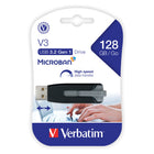 Clé à mémoire flash V3 USB 3.2 Génération 1 Store ’n’ Go de Verbatim, 128 Go, gris-Logiciel de protection par mot de passe à télécharger (Windows uniquement)