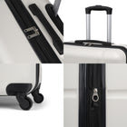 Bondstreet - Ensemble de 3 valise rigide ABS - Blanc-Poignée de chariot télescopique avec hauteurs de verrouillage à plusieurs niveaux