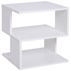 HOMCOM - Table d’appoint avec rangement - blanc-Design simple et élégant, fonctionnel et adapté à toutes les pièces 