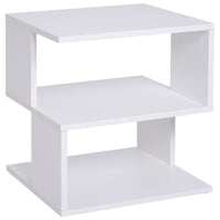 HOMCOM - Table d’appoint avec rangement - blanc-Design simple et élégant, fonctionnel et adapté à toutes les pièces 