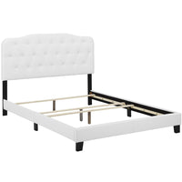 Modway - Amelia Imitation cuir Lit King, Blanc-Cadre de lit moderne avec tête de lit