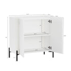Manhattan Comfort - Ensemble de 2 buffets et meubles d’appoint modernes Abbey - Blanc-Bords arrondis en bois lisse ajoutent une touche moderne et renforcent la sécurité