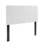 Modway - Milenna Chenal Touffé Tissu rembourré Tête de lit complète/Queen, Blanc-Tête de lit Channel Tufted Full/Queen