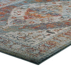 Modway - Tribute Médaillon fleural vintage vieilli Camellia Tapis de comédie 8 pi l x 10 pi L - Multicolore-Haute densité / Tissé à la machine