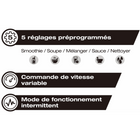 Salton - mélangeur puissant pro 2 litres - Gris foncé- Broie : le moteur puissant moteur de 2 hp réduit la glace en neige en quelques secondes ! idéal pour les boissons glacées, les cornets de glace et les barbotines. 