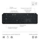 Logitech - MX Keys S Clavier sans fil - Noir-Compatible avec Windows, macOS, iPadOS, ChromeOS, Linux
