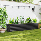 Outsunny - Jardin surélevé galvanisé - 8 pi x 1,3 pi x 1,5 pi - gris foncé-Cadre en acier galvanisé avec revêtement en poudre pour plus de durabilité 