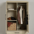 South Shore - Haven Armoire de rangement 2 portes - Chêne blanchi-Matériau: Panneaux de particules laminés, MDF
