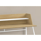 Monarch Specialties - 7543 Bureau 48 po L - Naturel/Metal Blanc-Fini sur tous les côtés pour un placement flexible n'importe où dans un bureau à domicile