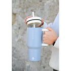 GROSCHE - Aspen Gobelet Isolé avec Poignée - 32 oz - Bleu Ciel-Couvercle à paille isolé et résistant aux éclaboussures