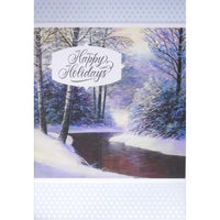 Mill Brook Studio - Cartes de souhaits Noël / Enveloppes - 5-3/8 po x 7-3/4 po - Joyeuses Fêtes: Ruisseau enneigé - Paquet de 18-Cartes de souhaits qualité boutique