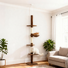 PawHut - Arbre à chat 8,5 pi à 5 niveaux, centre d’activités pour chat - motif léopard-Coussin pelucheux à l’extérieur pour garder votre animal au chaud et confortable  
