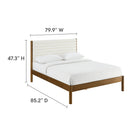 Modway - Olea Bois massif Boucle à touffes de canal Lit de plateforme King, Noyer plume-Capacité de poids : 500 lb.