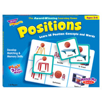 TREND - Jeux de correspondance de positions-Présentez 16 concepts et mots de position, à l'aide de photos.