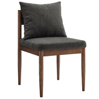 Modway - Remington Fauteuil d’appoint de salle à manger - Charbon de bois-Cadre en bois massif d’orme