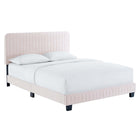 Modway - Celine Chenal Touffé Performance Velvet Lit de plateforme King, Rose-Tête de lit touffée en canal