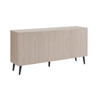 Manhattan Comfort - Jodie 64,6 po Buffet Moderne d’Inspiration Mid-Century - Chêne Blanchi-Pieds en métal évasés pour la mode et la durabilité