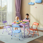 Homy - Ensemble de Table et Chaises pour Enfants Casa - 5 Pièces-Installation Facile et Rangement Pratique - Aucune outil nécessaire, l’ensemble peut être monté en quelques secondes et se plie facilement pour un rangement compact.
