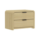 Manhattan Comfort - Ensemble de 2 tables de nuit modernes Grace 28" - chêne naturel et noir-Fabriqué en MDF de haute qualité avec un mélange de bois massif