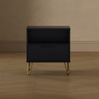 Manhattan Comfort - Table de nuit Avira 20" style mid-century moderne à 1 tiroir - Noir-Assemblage à domicile requis Tout le matériel inclus