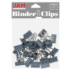 JAM Paper - Pinces à reliure colourées - petites - 19 mm (3/4 po) - grises - paquet de 25-Couleur : Gris | Fabriqué en acier trempé pour une tenue extra forte