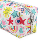 Fashion Stationery - Étui à crayons Sunny Icons - 8,27 po L x 2,76 po l x 2,95 po H - Blanc-1 compartiment à fermeture éclair