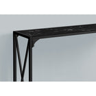 Monarch Specialties - 2126 Table D'Appoint - 48 po L/Marbre Noir/Console D'Entre Noir-3