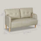 HOMCOM - Canapé 58 po pour chambre avec coussins - beige-2 coussins de dossier capitonnés pour un confort et une esthétique accrus 