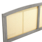 Modway - Halcyon Canne Tête de lit complète, Gris-Construction en échouc et rotin