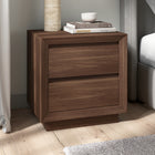 Hudson&Canal - Table de chevet rectangulaire Emmett - 24 po l - Noyer satiné-La table de chevet est fabriquée en MDF de haute qualité et durable