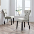 Modway - Silhouette Performance Velvet Chaises de salle à manger Ensemble de 2 - Gris clair-Rembourrage en mousse dense pour le confort