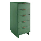 Manhattan Comfort - Granville commode moderne haute étroite et standard - vert sauge - ensemble de 2-Base de balai moderne ouverte avec pieds latéraux ajoutant un design de mode sans couture et une durabilité