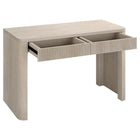 Hudson&Canal - Bureau rectangulaire cannelé Palmera de 120,7 cm de large, couleur blanc aulne-Caractéristiques assemblage facile