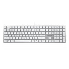 Cherry - Clavier mécanique filaire KC 200 MX - blanc et argent-Design moderne : plaque métallique couleur bronze, dimensions minimalistes et touches sculptées