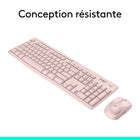 Logitech - MK270 Combo Clavier et Souris Sans Fil - Rose-Facile à Utiliser : Ce combo clavier et souris sans fil, comprend 8 raccourcis pour un accès rapide à internet, emails, jouer/pause et volume pour que vous regardiez rapidement vos sites favoris