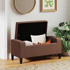 HOMCOM - Banc de rangement avec ottoman - brun-Assemblage facile requis 